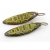 Artisan made organic crackle enamel on copper yellow brown earrings