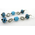 Handmade turquoise black lampwork earrings with Swarovski sterling