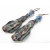 Artisan aqua blue purple earrings  enamel on fold formed copper lampwork glass