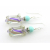 Handmade turquoise, purple, white earrings with artisan furnace glass, sterling