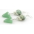 Handmade earrings light green white etched lampwork aventurine crystals sterling
