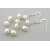White Pearl Stairs Earrings sterling silver gold fill kinetic