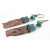 Artisan made reticulated, enameled copper drops and turquoise earrings
