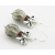Artisan made red white silver Czech glass sterling silver ornament earrings