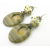 Yellow gray earrings with lampwork, silver leaf jasper, citrine, sterling