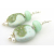 Frothy Waves Earrings Artisan made light green white turquoise ceramic pearl earrings sterling