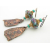 Artisan made reticulated copper drops, lampwork and turquoise earrings