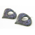 Purple, black enamel on copper earrings inverted drop