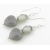 Handmade artisan earrings chalcedony heart grey quartz sterling silver