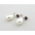 Handmade post earrings with AAA grade red garnet pearls sterling silver settings