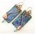 Wraparounds Earrings - handmade artisan organic enamel on copper blue purple turquoise Artisan made blue purple enamel copper and turquoise earrings