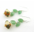 Handmade amber and off-white roses lampwork, green aventurine gemstone, sterling