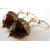 Handmade earrings with dark brown Czech glass acorn gold fill fall autumn