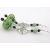 Artisan made lime black earrings with handmade lampwork glass turquoise sterling