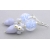 Handmade blue earrings with light blue lace agate lampwork, pearls, sterling
