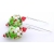 Handmade red green Christmas floral earrings with lampwork, crystals, sterling