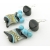 Handmade turquoise black lampwork gemstone earrings with onyx turquoise sterling