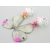 Handmade copper pink white butterfly wing earrings lampwork resin yarn sterling