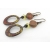 Artisan made red yellow black enamel on copper earrings onyx jasper niobium