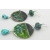 Handmade earrings teal green lampwork turquoise crystals sterling