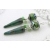 Handmade dark green organic earrings with chrysoprase ceramic spike lampwork
