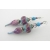 Artisan made rose pink turquoise sterling silver earrings drip lavendar purple
