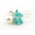 Artisan made sterling earrings with white pearls and sleeping beauty turquoise