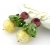 Artisan made red green gold earrings with Venetian beads keshi pearls