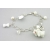 White Dog and Pearls Charm Bracelet Handmade dog charm bracelet in white sterling silver crystal pearls flower heart