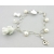 White Dog and Pearls Charm Bracelet Handmade dog charm bracelet in white sterling silver crystal pearls flower heart