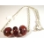 Red Lava Necklace Artisan made sterling silver necklace red blue boro lampwork