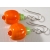 Handmade artisan halloween autumn earrings with orange pumpkins sterling silver