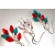 Crystal Holiday Lights Earrings - clear AB red green sparkle drop sterling