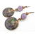 Purple Chaos Earrings Artisan made reticulated enameled copper drops and amethyst earrings