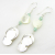 Handmade mother of pearl flip flop earrings with angel fish and aqua czech glass