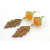 Handmade artisan autumn earrings with orange green ename leaves sterling glass