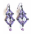 Purple and Black Diamonds Earrings - seed bead weave amethyst sterling silver