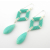 Turquoise Diamonds Earrings - turquoise offwhite seed bead weave artisan srajd