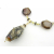 Handmade necklace brown black cream artisan lampwork black agate druzy gold fill