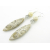 Hand made ivory grey fossil coral quartz river stone sterling earrings