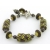 Handmade bracelet brown yellow opal gemstones Ghana glass sterling silver