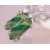 Artisan green short earrings with artisan furnace glass, Swarovski, sterling
