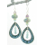 Aquamarine and Drops Earrings Artisan made teal blue enamel on copper earrings aquamarine gemstones sterling