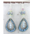 Artisan made teal blue enamel on copper earrings aquamarine gemstones sterling