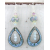 Aquamarine and Drops Earrings Artisan made teal blue enamel on copper earrings aquamarine gemstones sterling