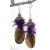 Artisan made brown purple lampwork earrings amethyst sage agate sterling