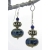 Handmade blue earrings with blue silver lampwork glass, lapis, sterling