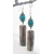 Handmade earrings with chrysocolla in quartz turquoise sterling
