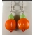 Handmade artisan halloween autumn earrings with orange pumpkins sterling silver