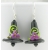 Witchy Hat Earrings Handmade artisan halloween earrings with black purple witch hats sterling silver